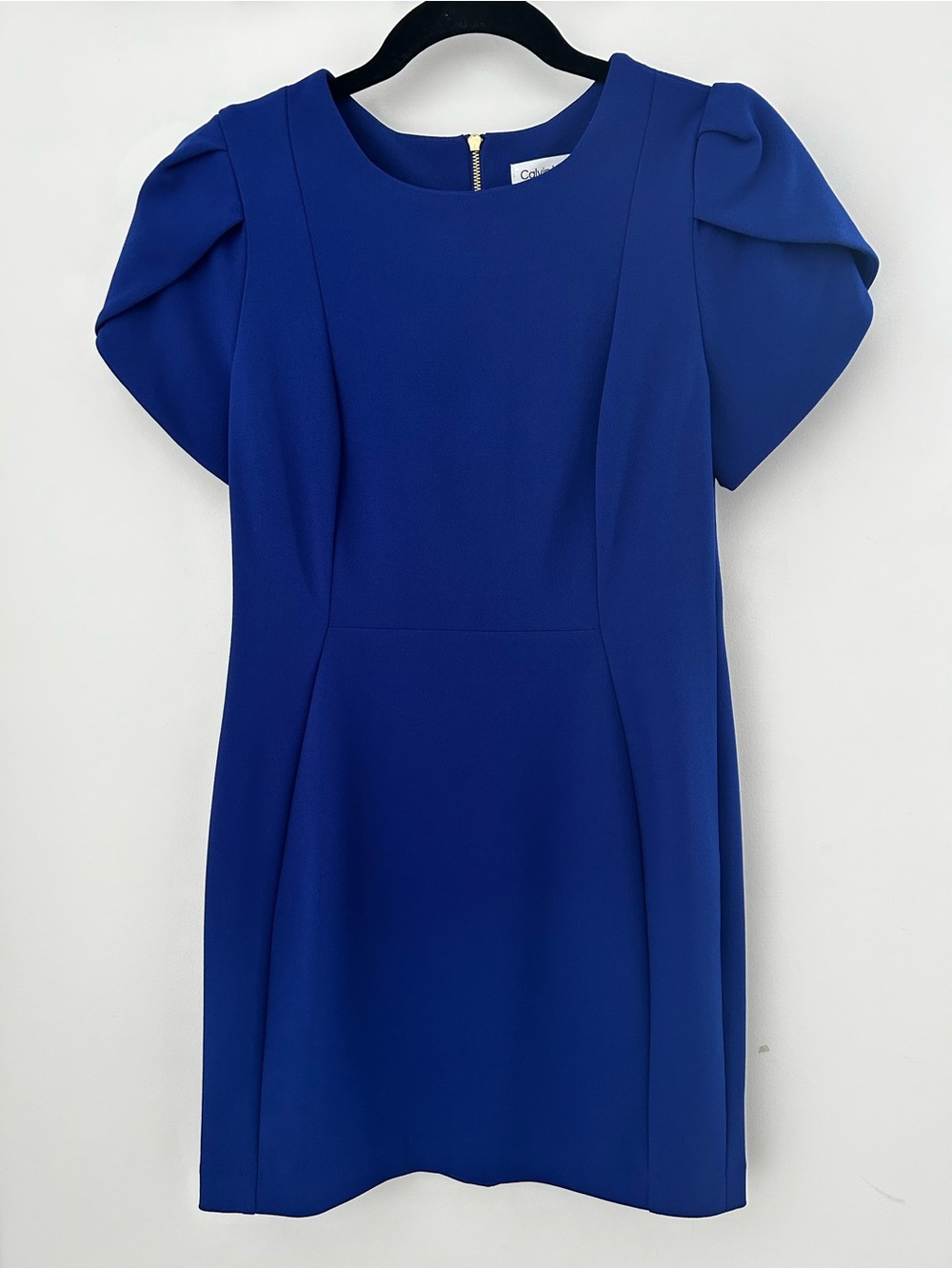Calvin Klein Cobalt Blue Tulip Sleeve Mini Dress